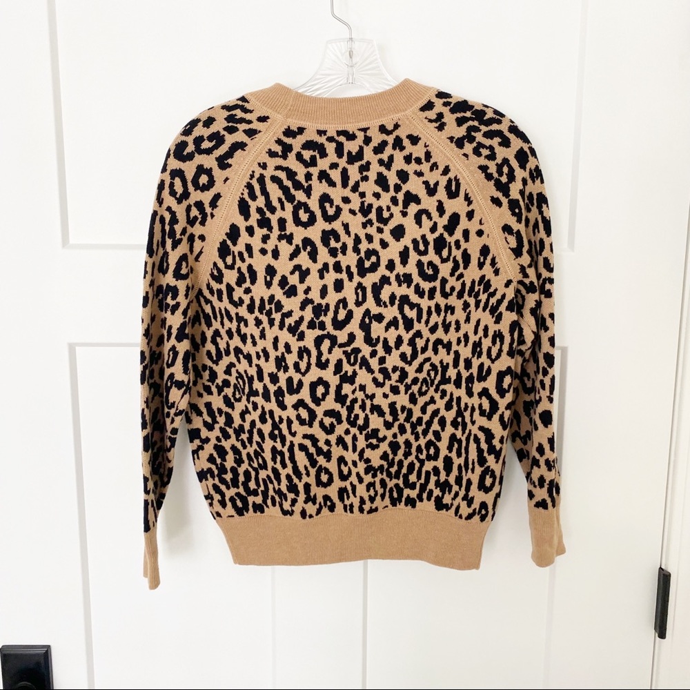 J Crew Boyfriend Crewneck Sweater in Leopard Print Re-Imagine Wool Size XXS - Picture 6 of 6